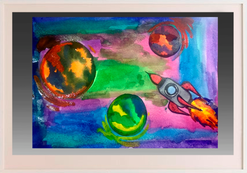 Рисунок на тему космос. Детские рисунки на тему космос. Рисование для детей космос. Космос красками для детей. Рисунок космос 6 класс изо
